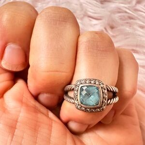 Elegant Silver and Blue Gemstone Ring